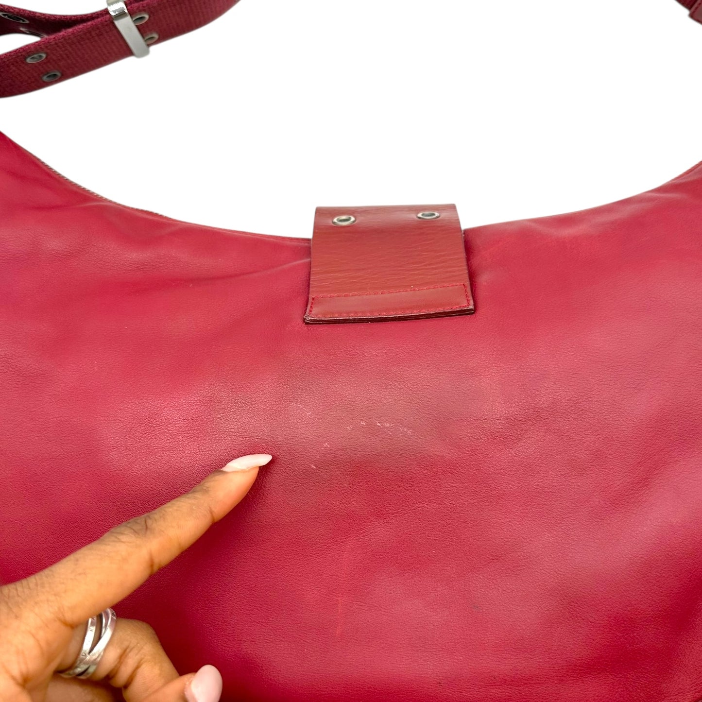 Christian Dior Burgundy Leather Street Chic Satchel Bag