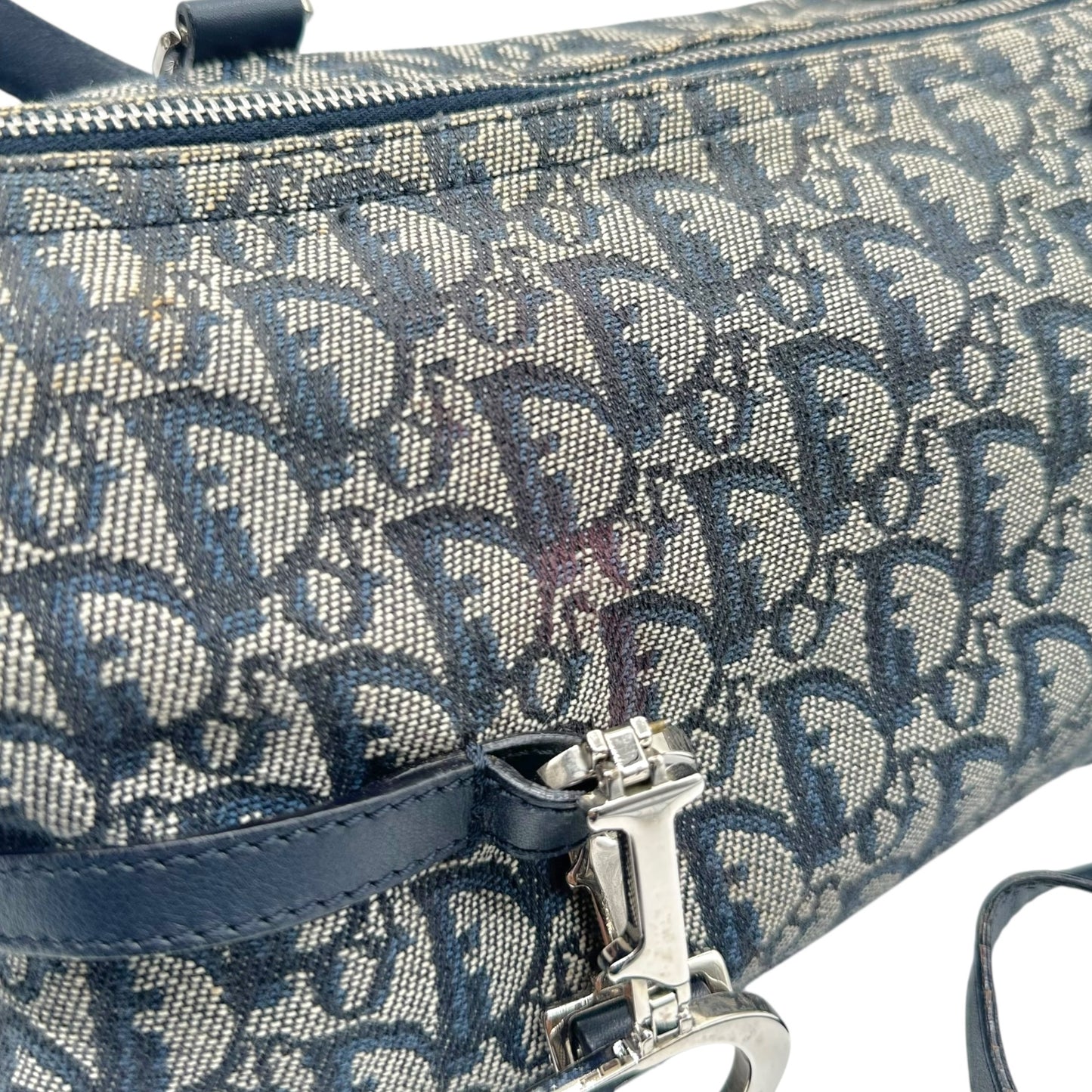 Christian Dior Navy Blue Trotter Monogram Logo Hardware Shoulder Bag