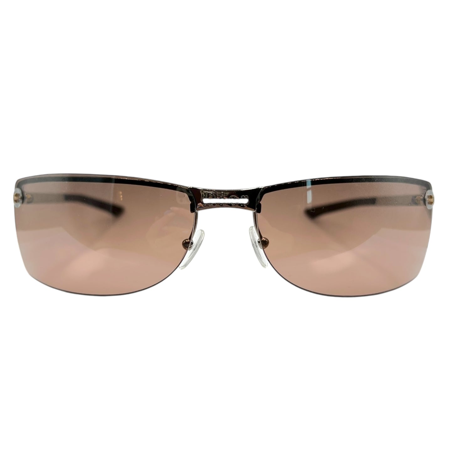 Christian Dior Adiorable1 Brown & Silver Rimless Gradient Sunglasses w/ Case
