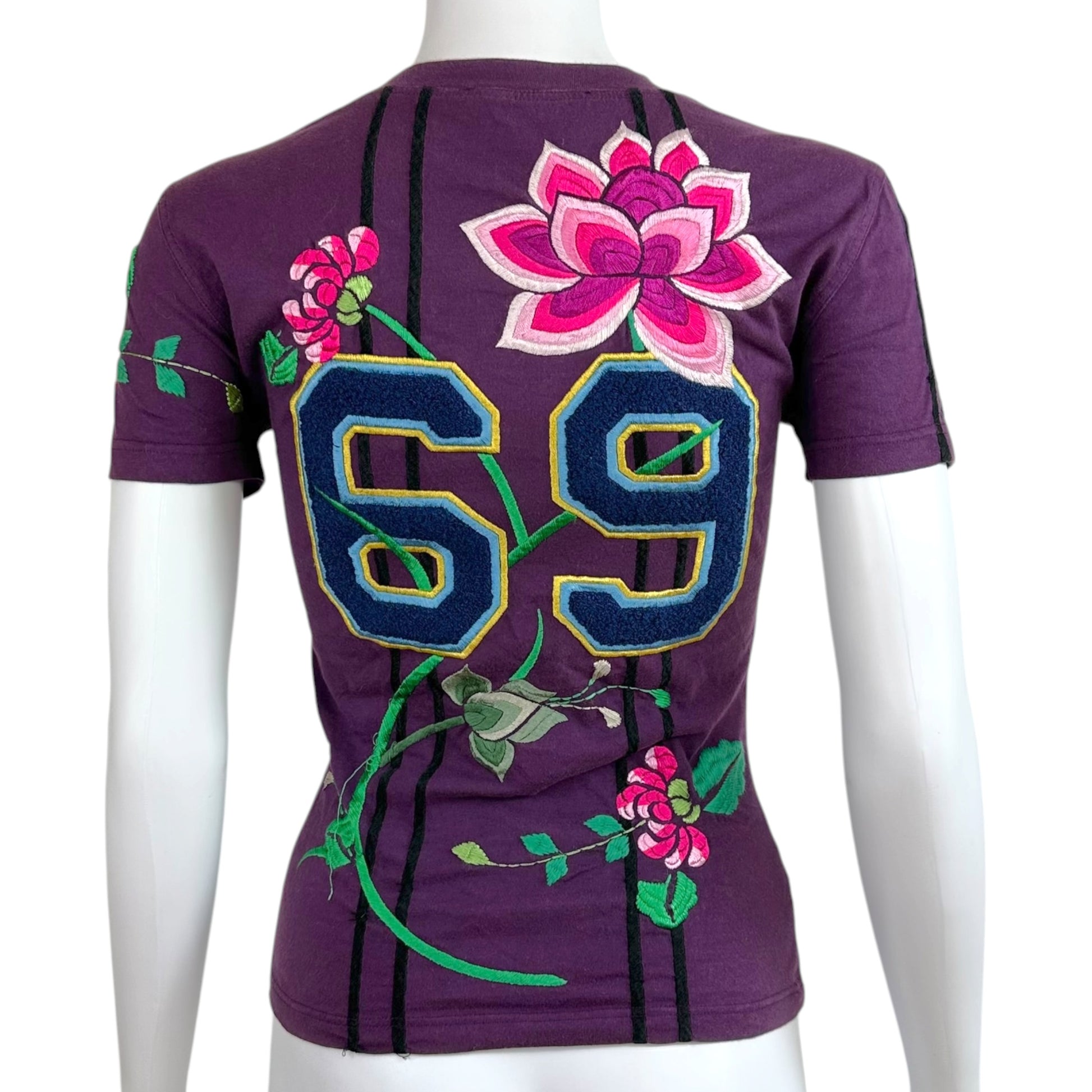 Christian Dior Purple Embroidered T-Shirt