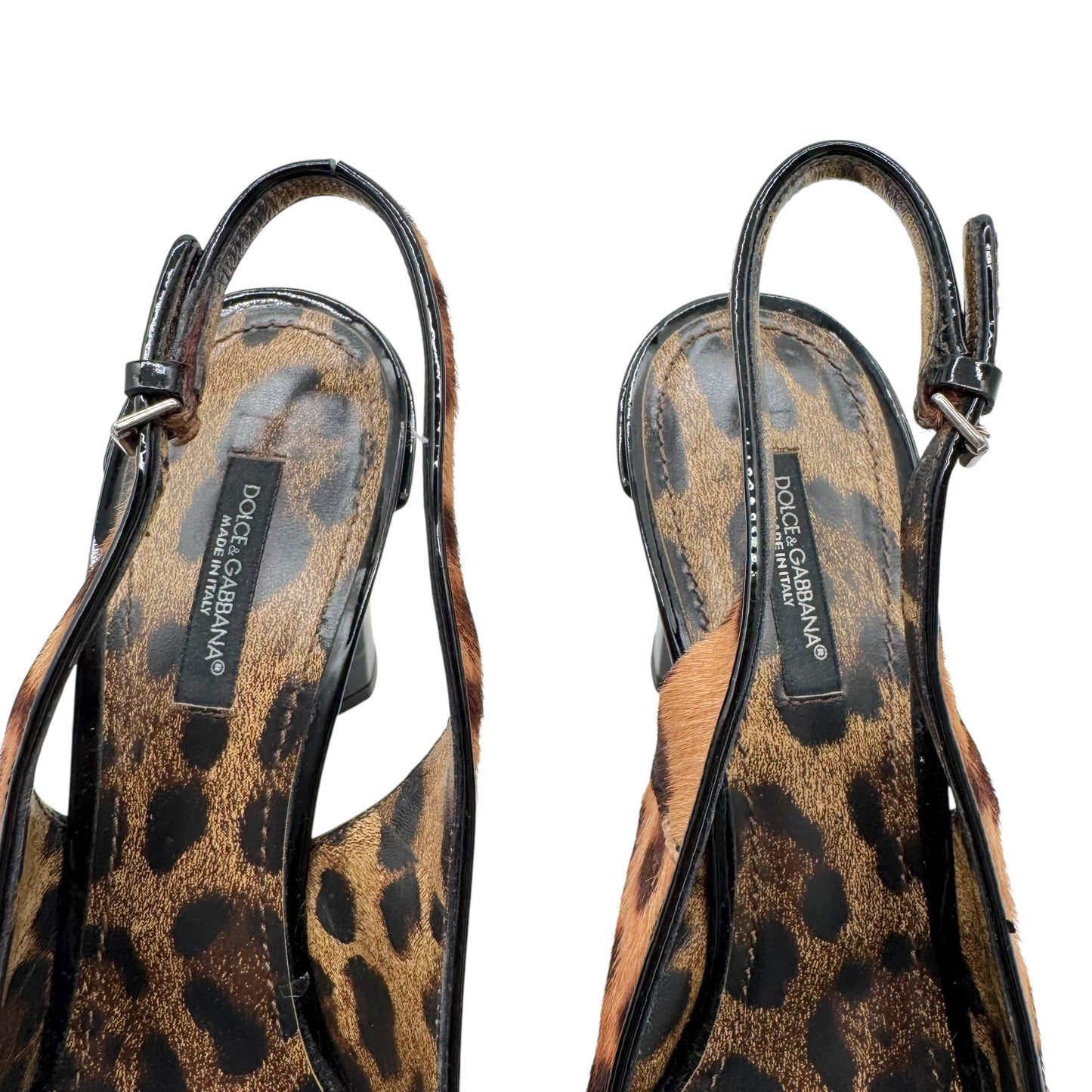 Dolce & Gabbana Leopard Ponyhair Peep-Toe Pump Heels