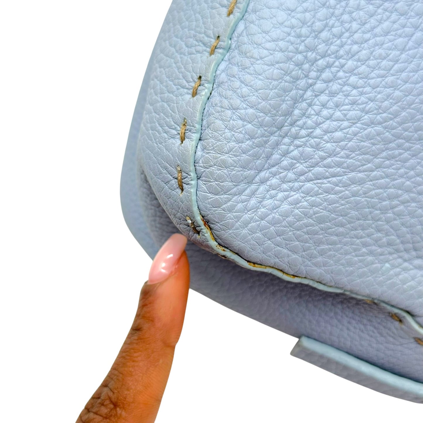 Fendi Mini Mama Baguette Bag Light Blue Leather