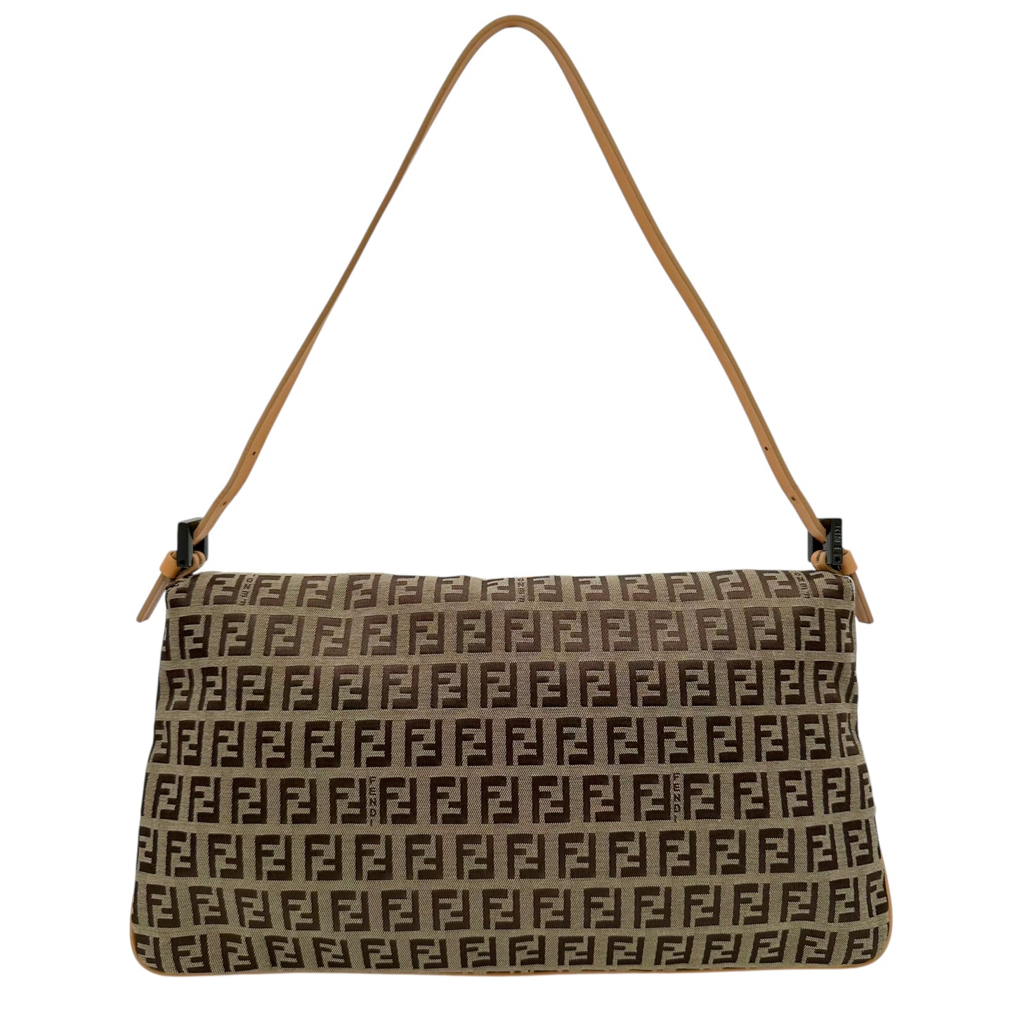 Fendi Tan Zucchino Monogram Fold-Over Baguette Bag - Outfit Repeater