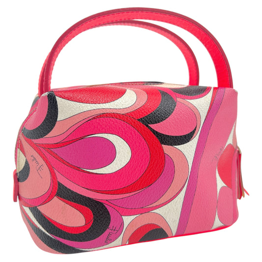 Emilio Pucci Red & Pink Patterned Leather Pochette Bag