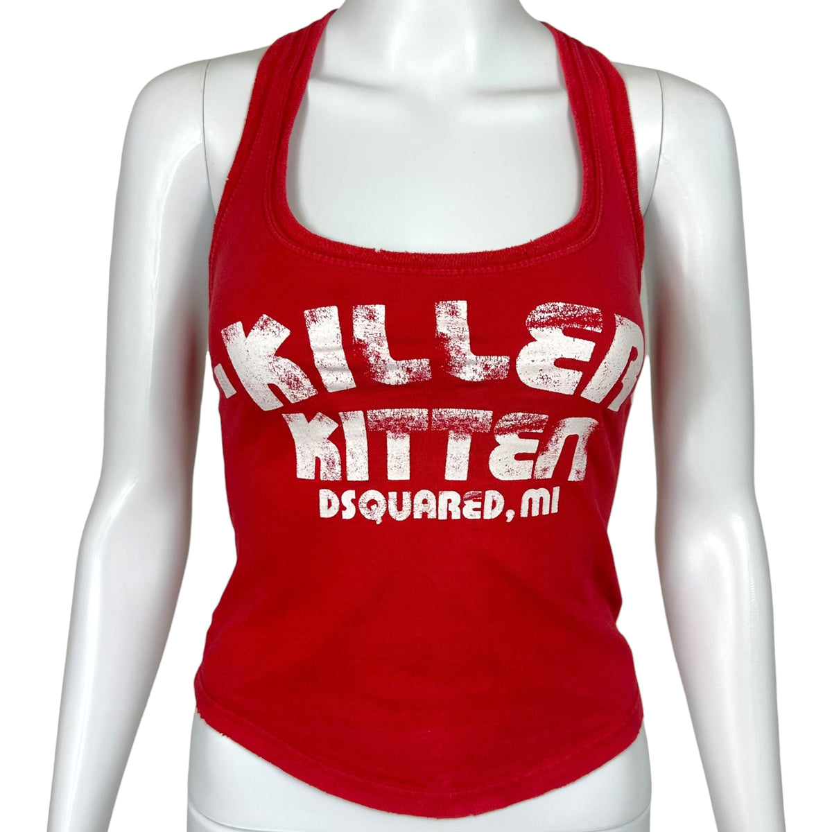 Dsquared2 Red & White Killer Kitten Racerback Tank