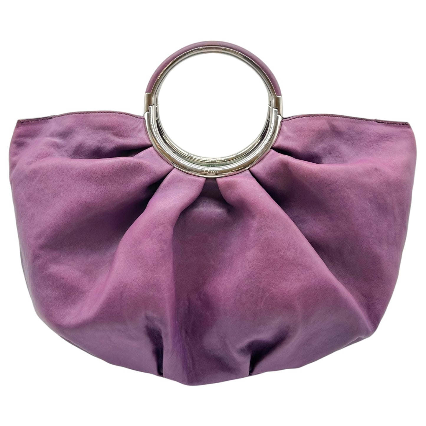 Christian Dior 2008 Purple Leather Babe Metal Top-Handle Handbag