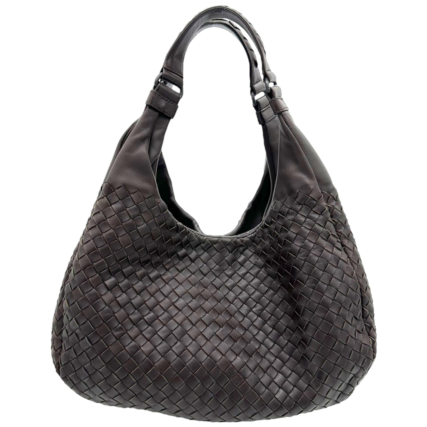 Bottega Veneta Brown Woven Leather Hobo Shoulder Bag