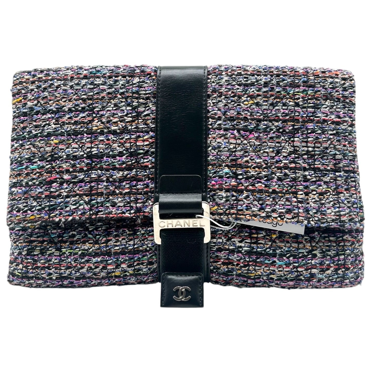 Chanel Multicolor Tweed Quilted Envelope Clutch Bag 2017-18