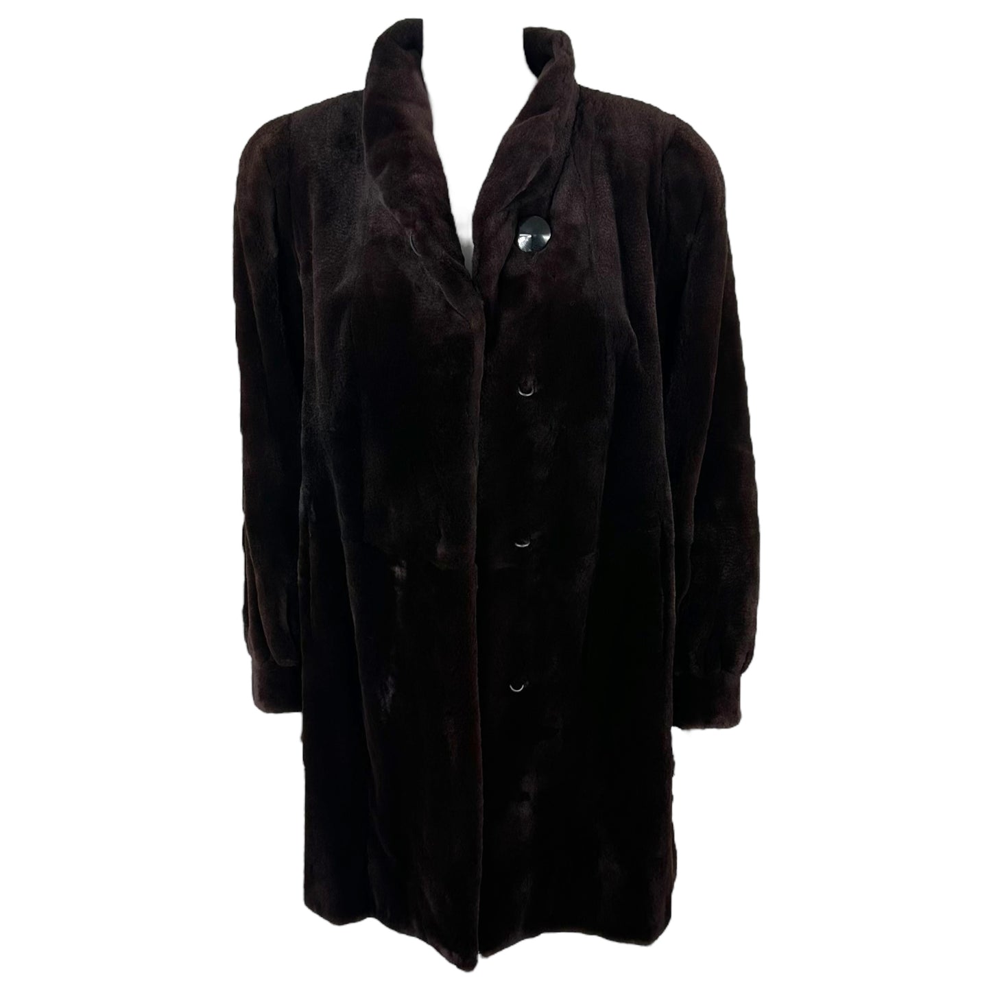Balenciaga Brown Sheared Mink Long Fur Coat