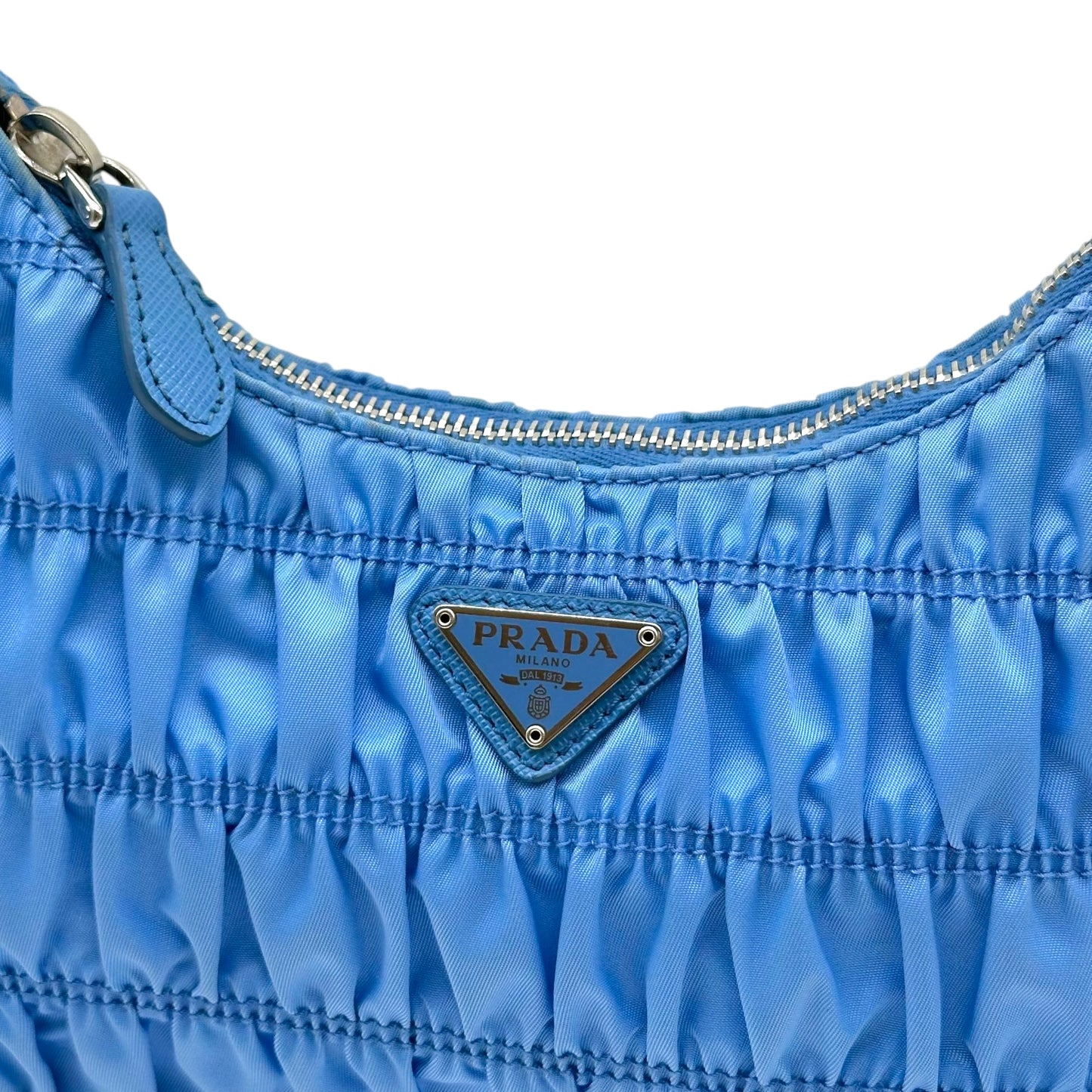 Prada Light Blue Nylon Re-Edition Shoulder Pochette Bag