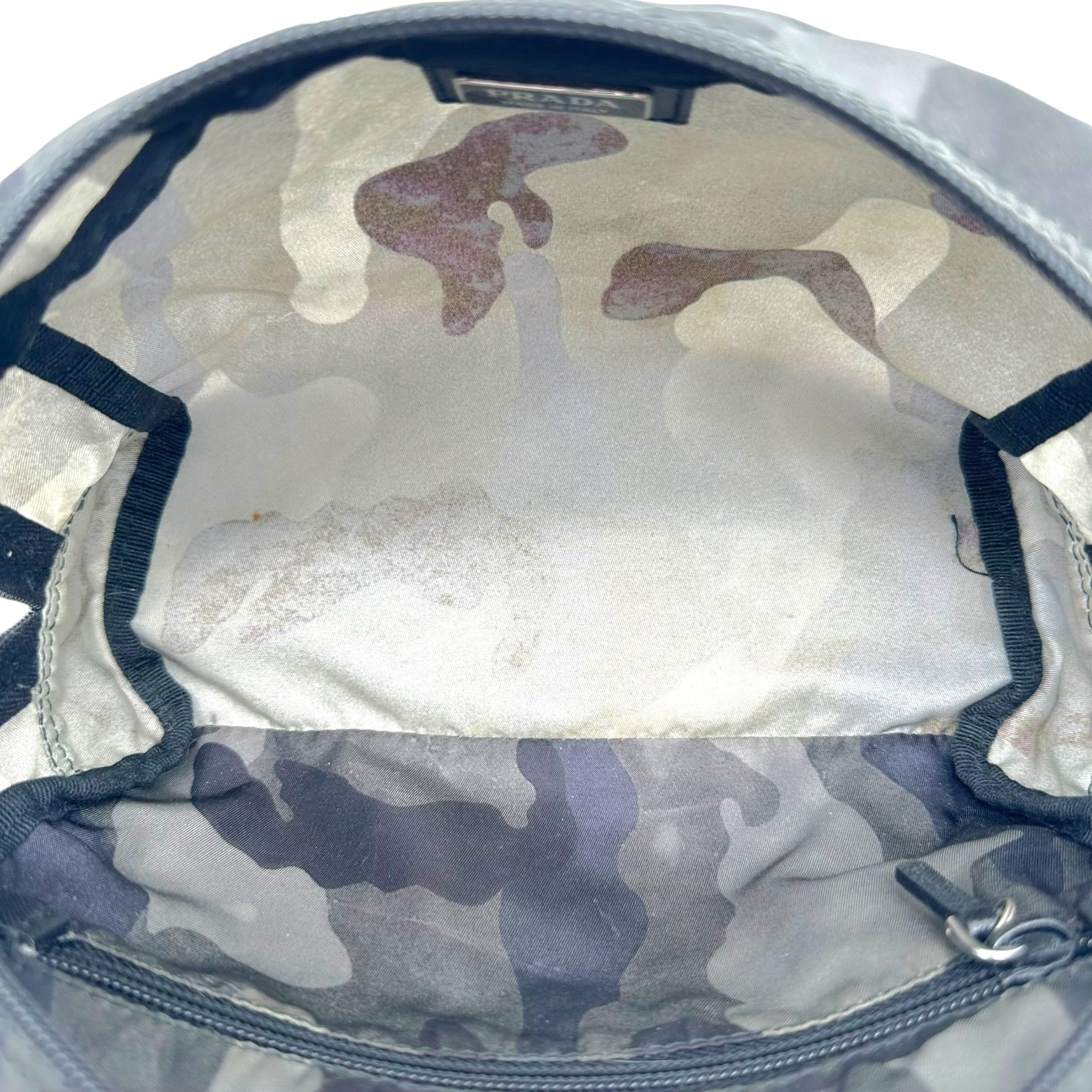 Prada Gray Camouflage Print Cosmetic Bag