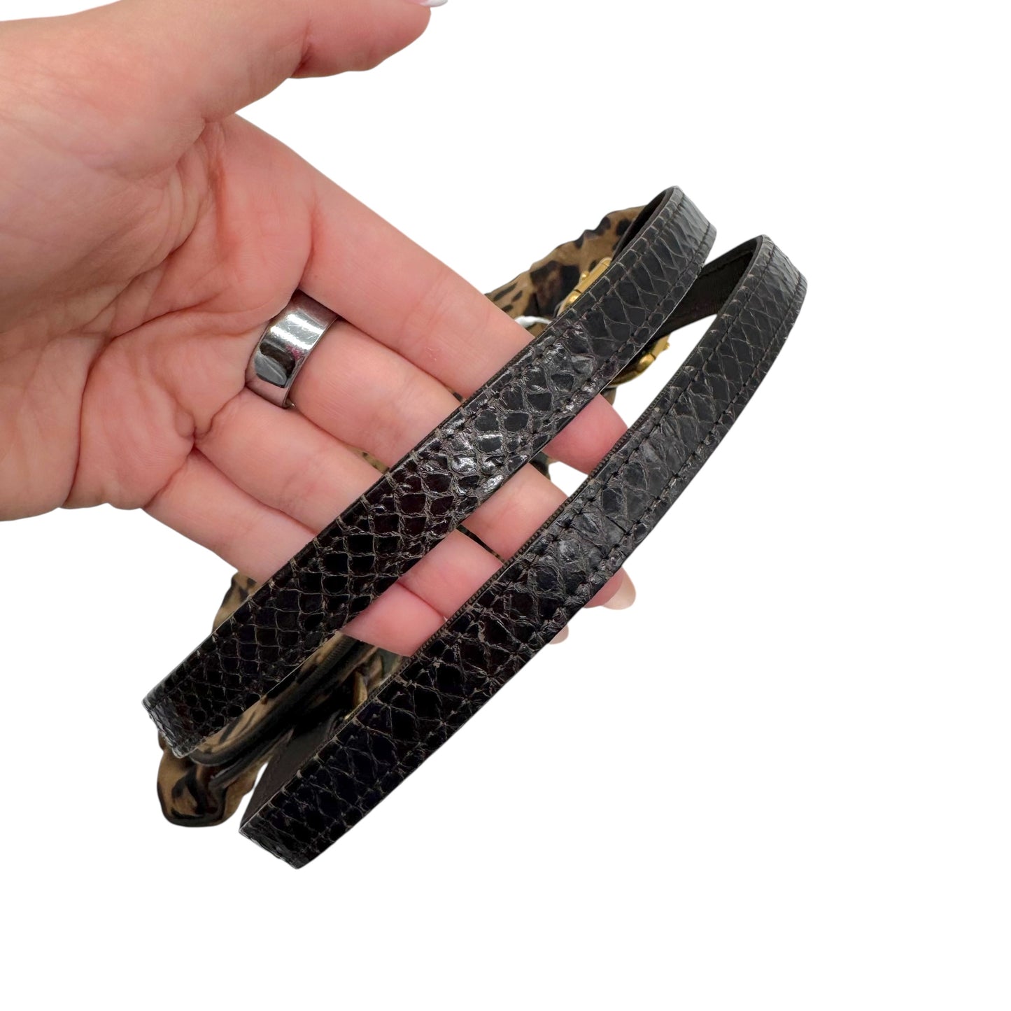 Dolce & Gabbana Leopard Print Silk & Python Mini Bag