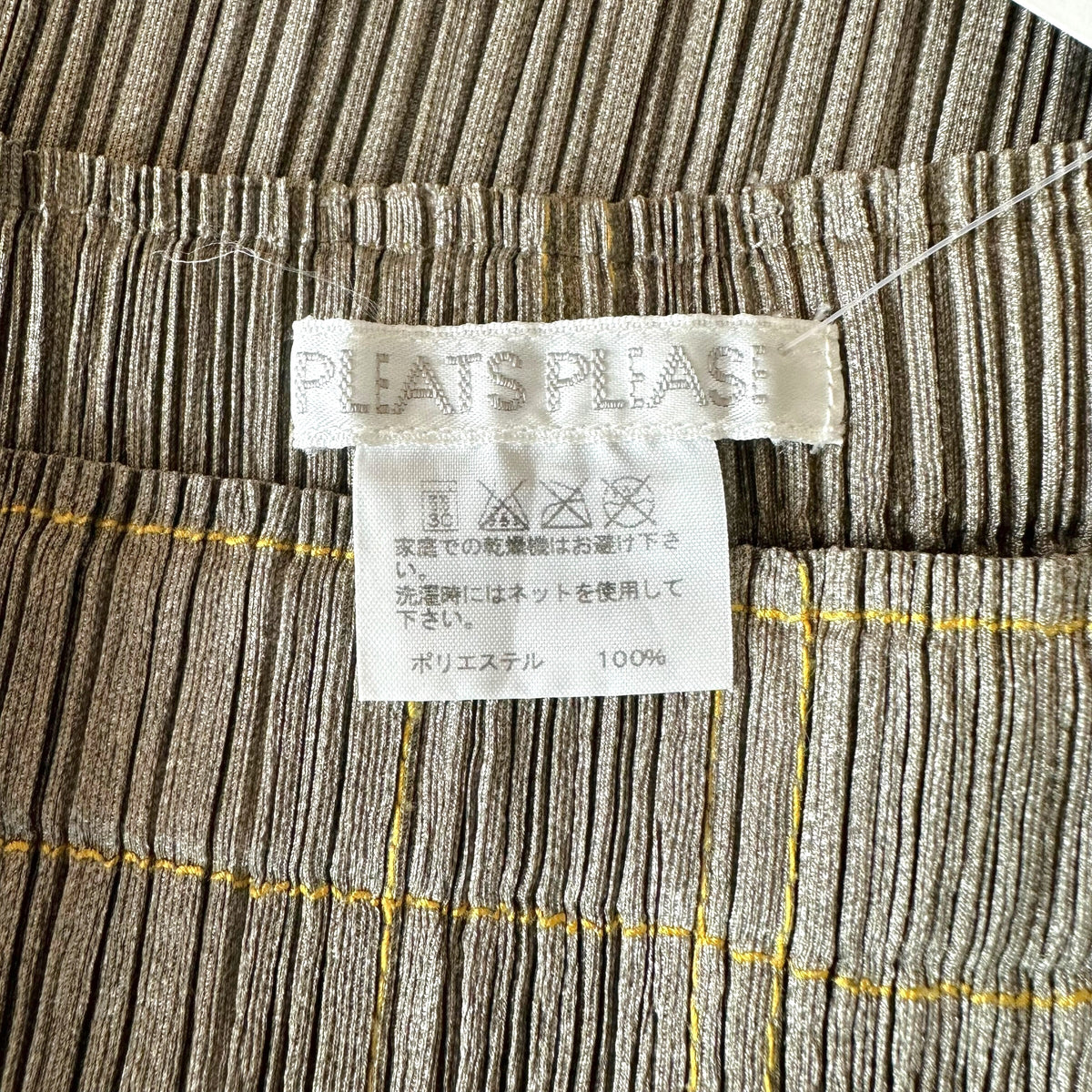 Issey Miyake Midi Skirt Gray Denim Print Size 3