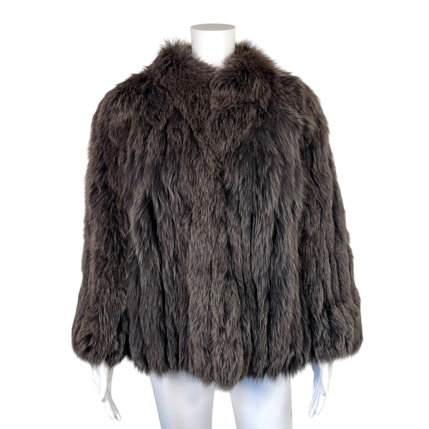 Vintage Saga Dark Gray Fox Fur Coat