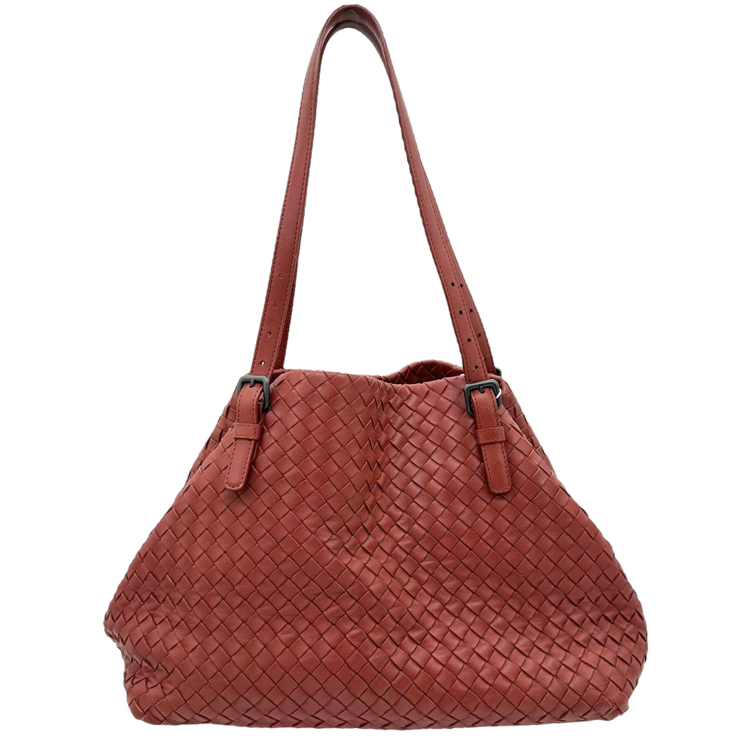 Bottega Veneta Dusty Rose Intrecciato Woven Leather Small Tote Bag