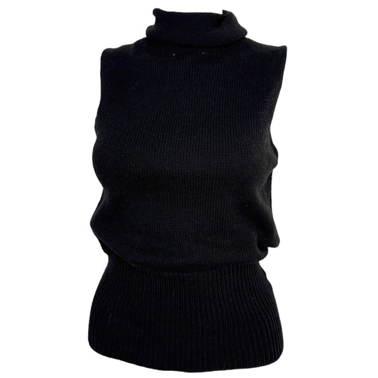 Gucci by Tom Ford Black Sleeveless Turtleneck Cotton Knit Top - Outfit Repeater