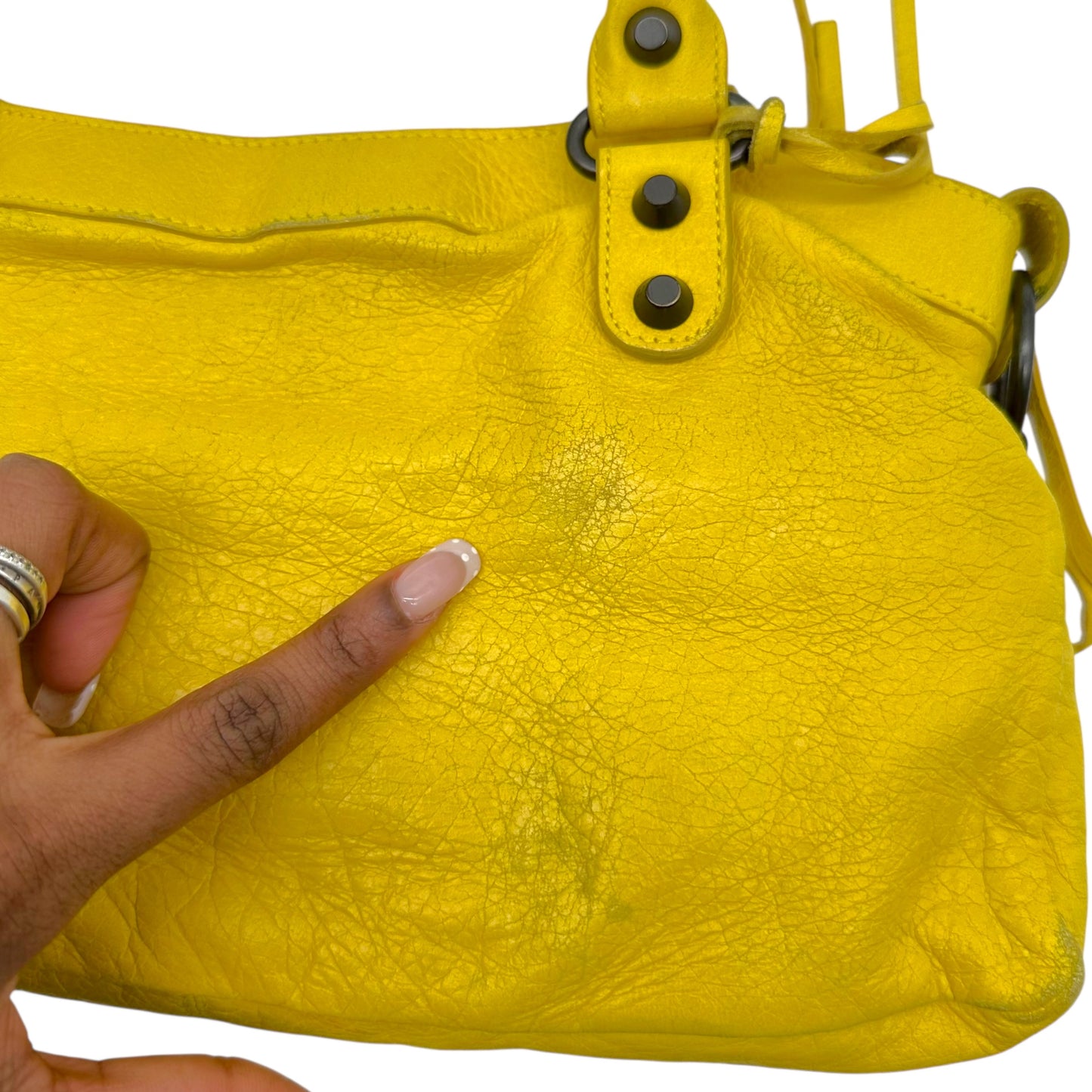 Balenciaga Yellow Leather First City Bag