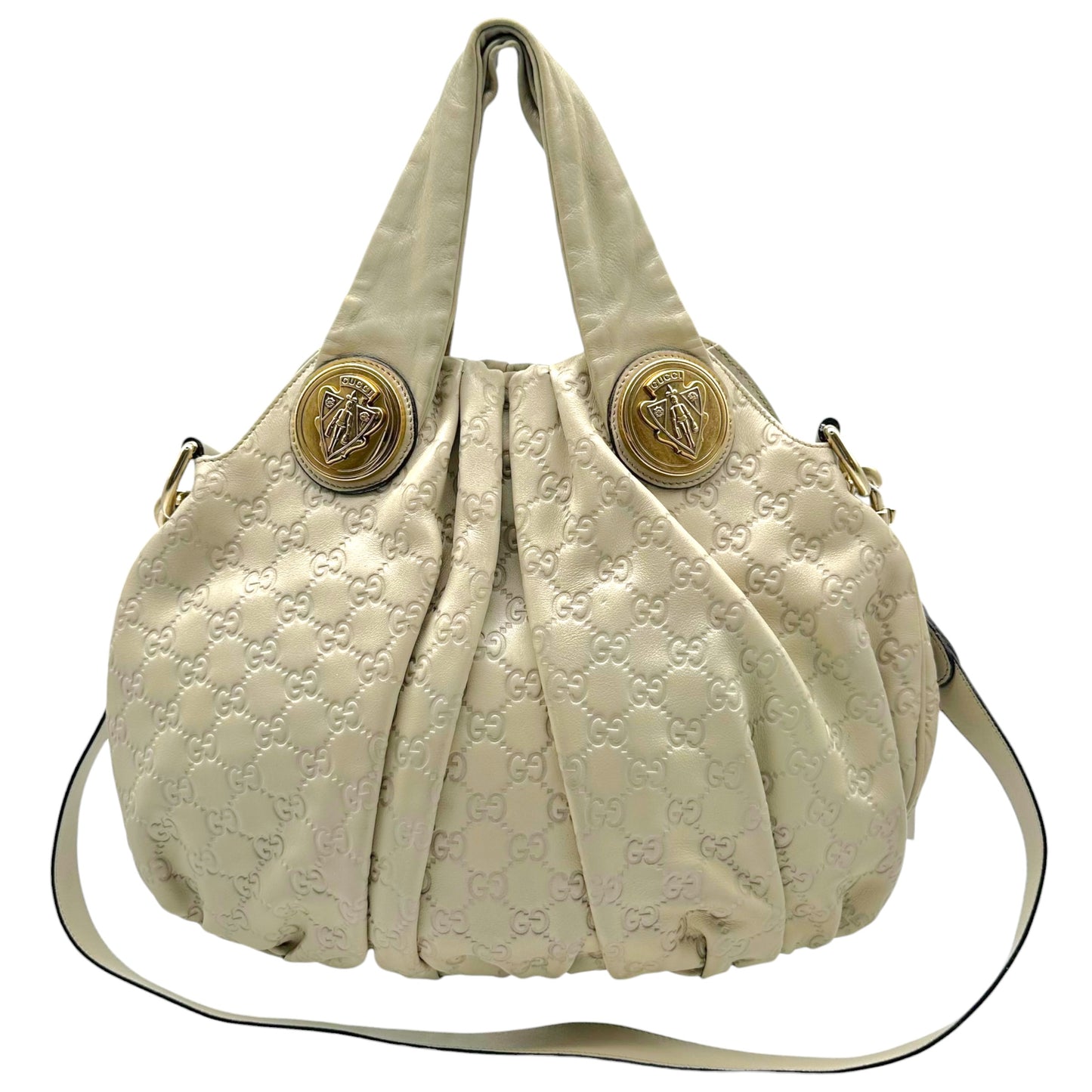 Gucci Ivory Guccissima Embossed Medium Hysteria 2-Way Bag