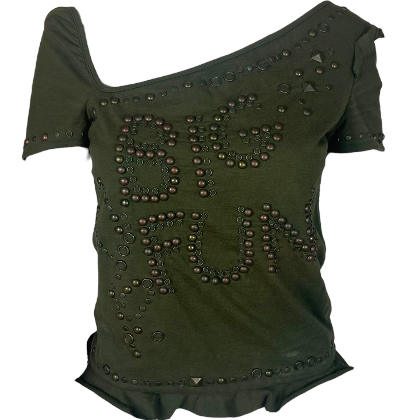 D&G Dolce & Gabbana 'Big Fun' Studded Asymmetrical T-Shirt - Outfit Repeater