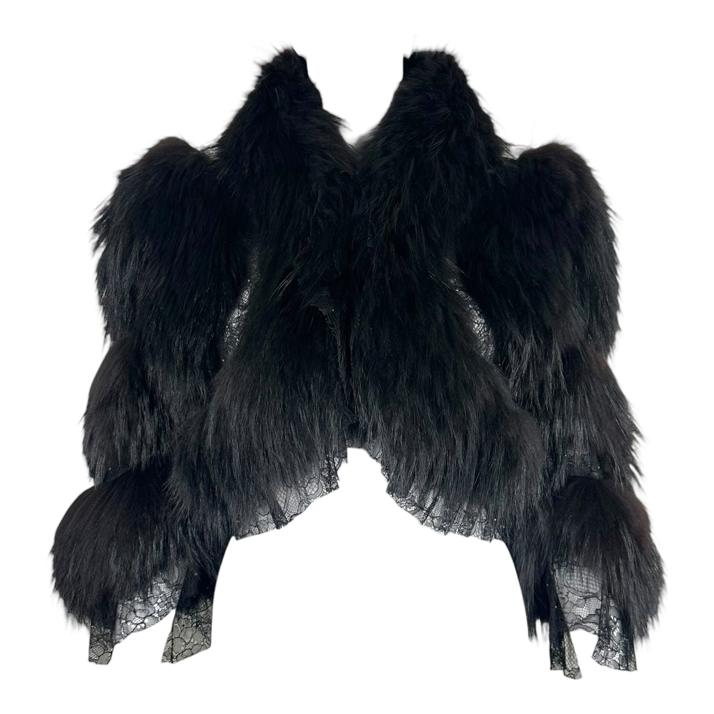 Roberto Cavalli Cropped Black Fox Fur Bolero Coat