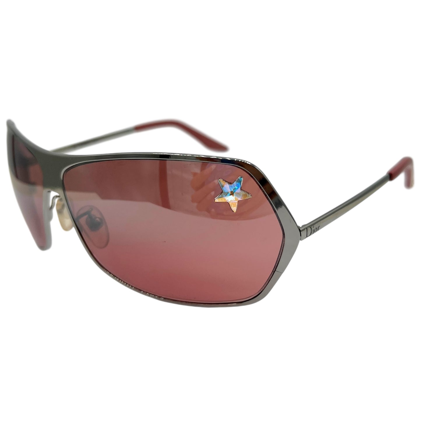 Christian Dior Secret2 Pink Star Embellished Aviator Sunglasses