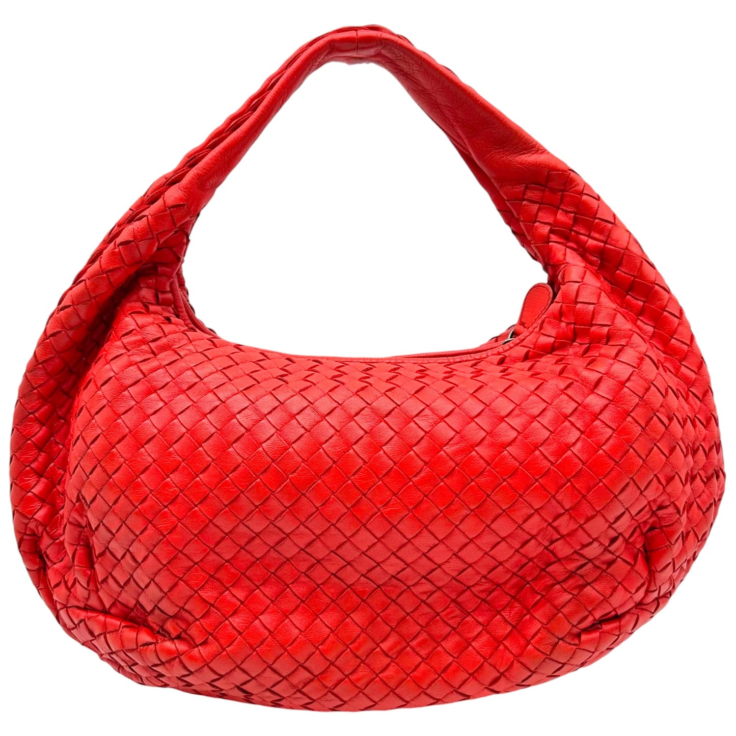 Bottega Veneta Orange Intrecciato Woven Hobo Bag