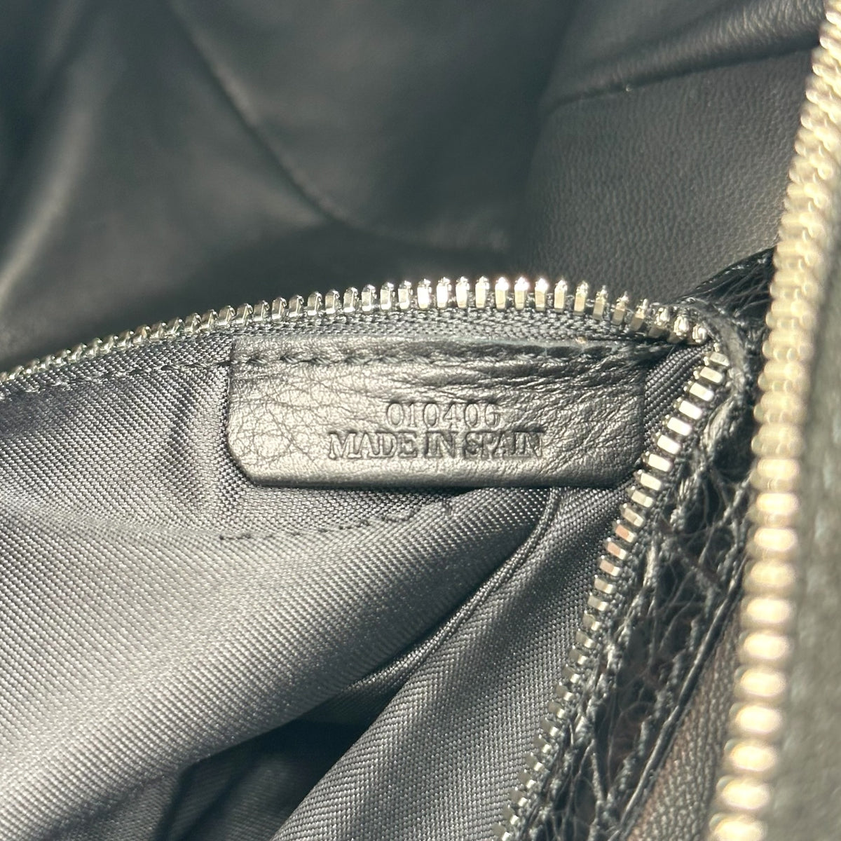 Loewe Black Suede Croc Embossed Shoulder Bag