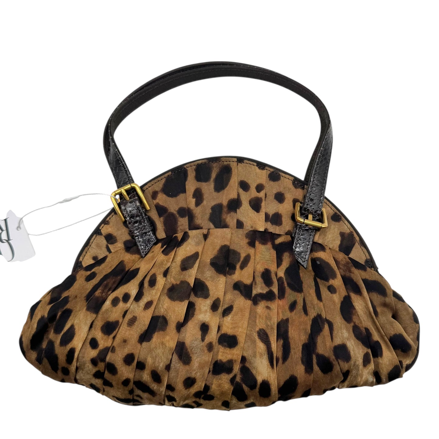 Dolce & Gabbana Leopard Print Silk & Python Mini Bag