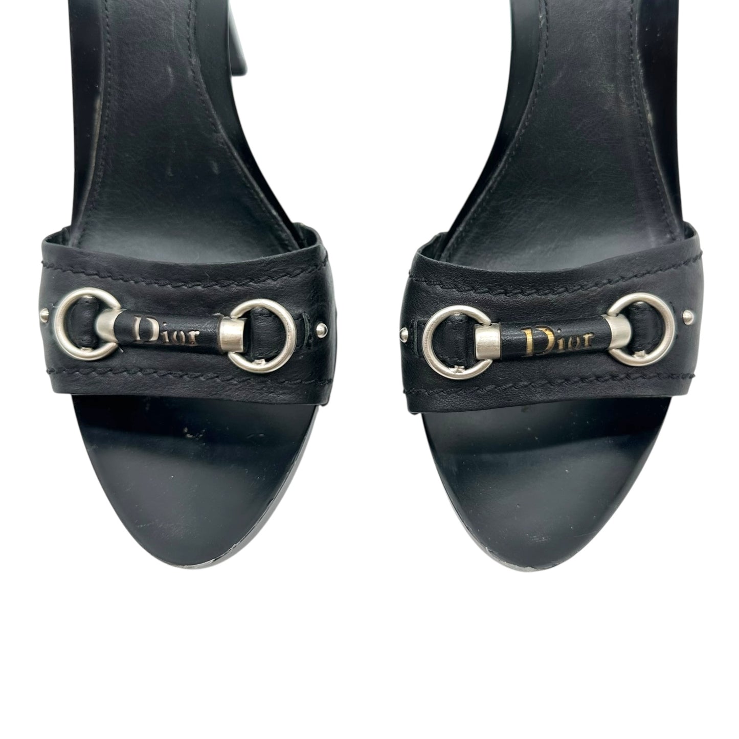 Christian Dior Black Logo Mule Heels
