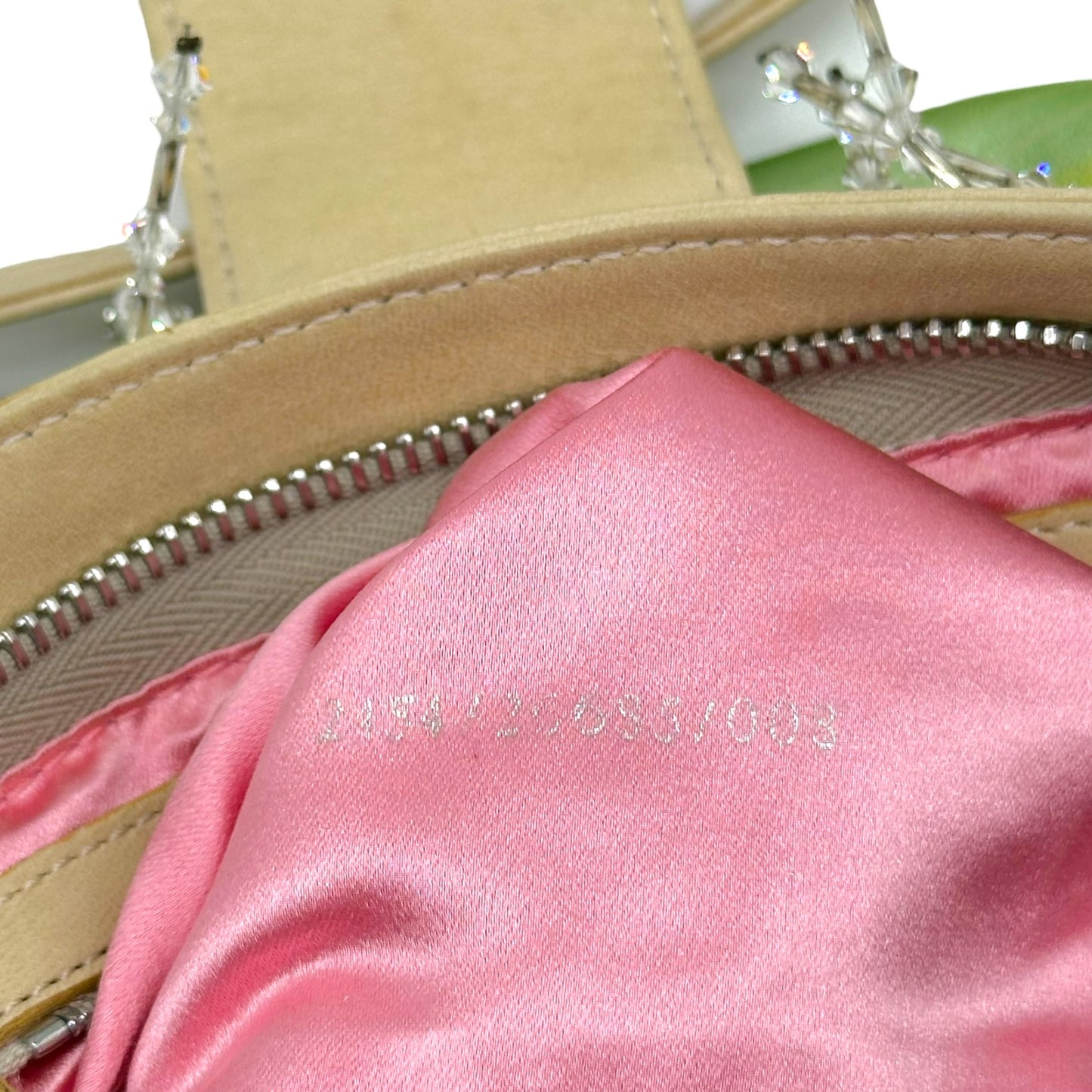 Fendi Pastel Painted Leather & Beaded Rhinestone Embellished Crossbody Baguette Bag