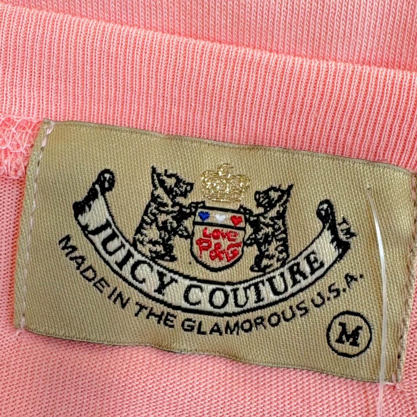 Juicy Couture Off-Shoulder Graphic Longsleeve T-Shirt Pink