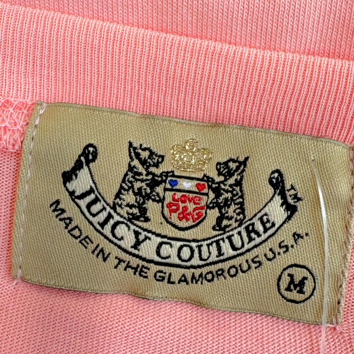 Juicy Couture Off-Shoulder Graphic Longsleeve T-Shirt Pink