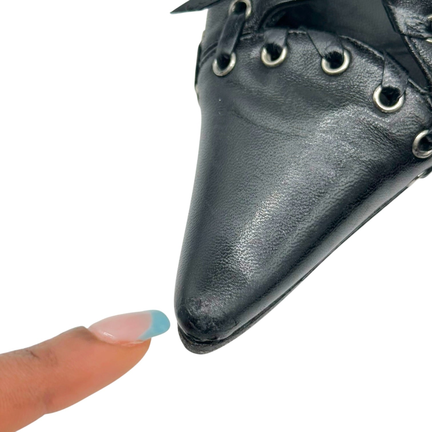 Christian Dior Black Pointed Toe Heels with Eyelet Details