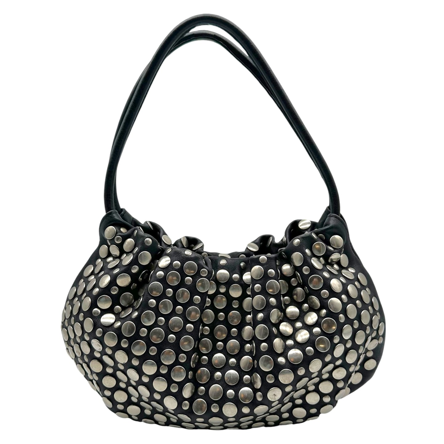 Sonia Rykiel Black & Silver Studded Domino Shoulder Bag