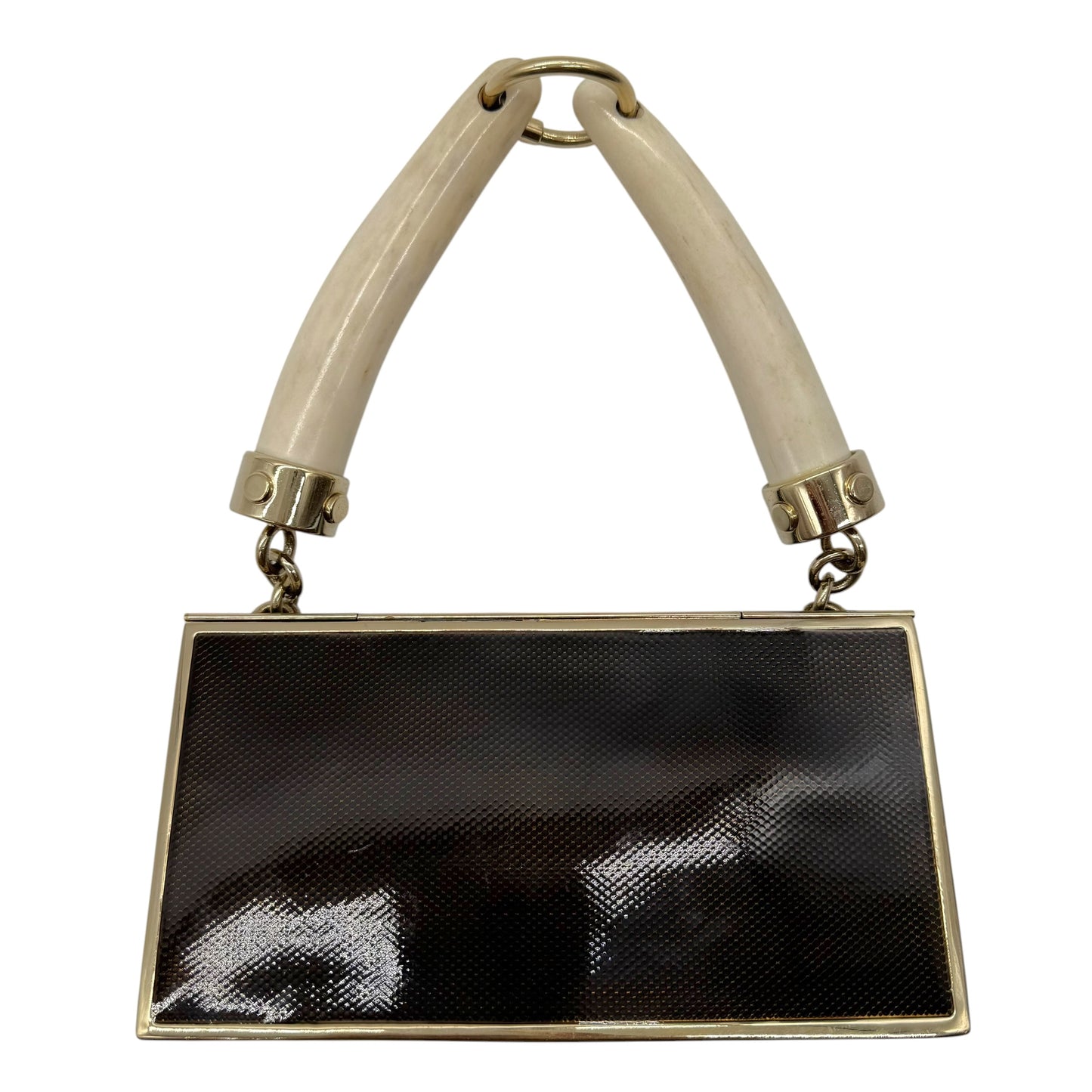 Yves Saint Laurent by Tom Ford Double Horn Mombasa Metal Box Evening Bag RARE