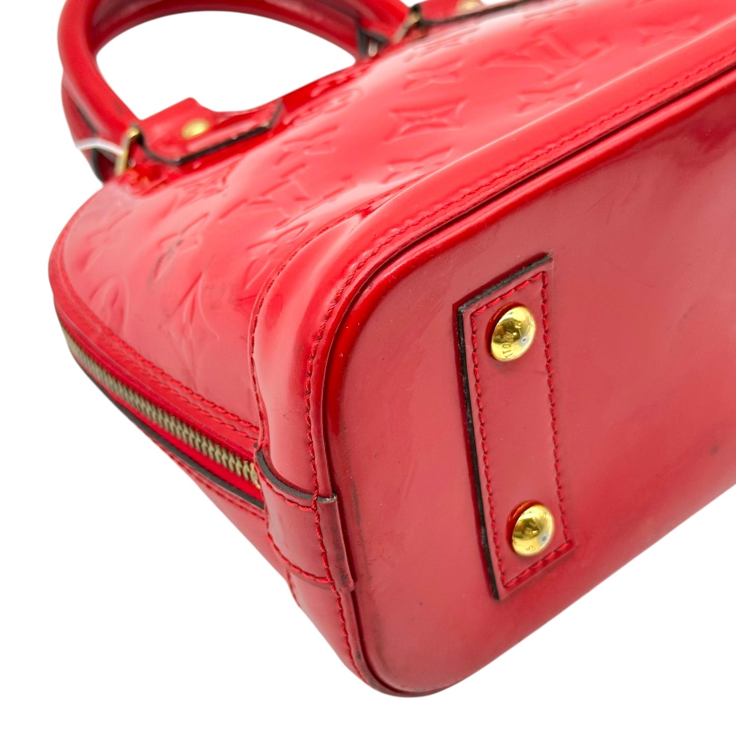 Louis Vuitton Red Patent Vernis Monogram Alma BB 2-Way Bag