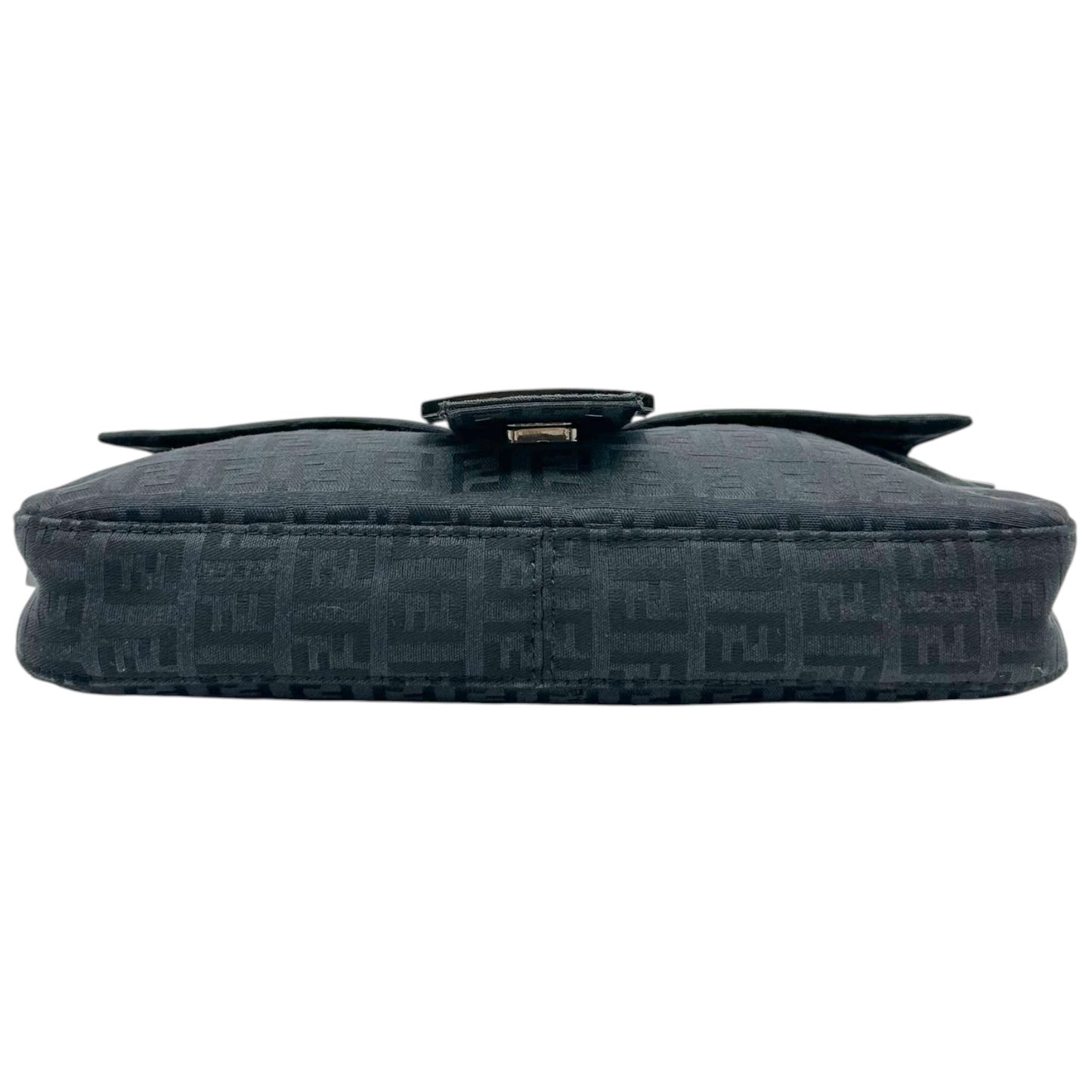 Fendi Black Zucchino Monogram Baguette Bag