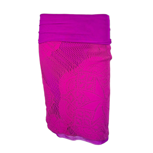 Jean Paul Gaultier Soleil Bright Purple Mesh Overlay Midi Skirt