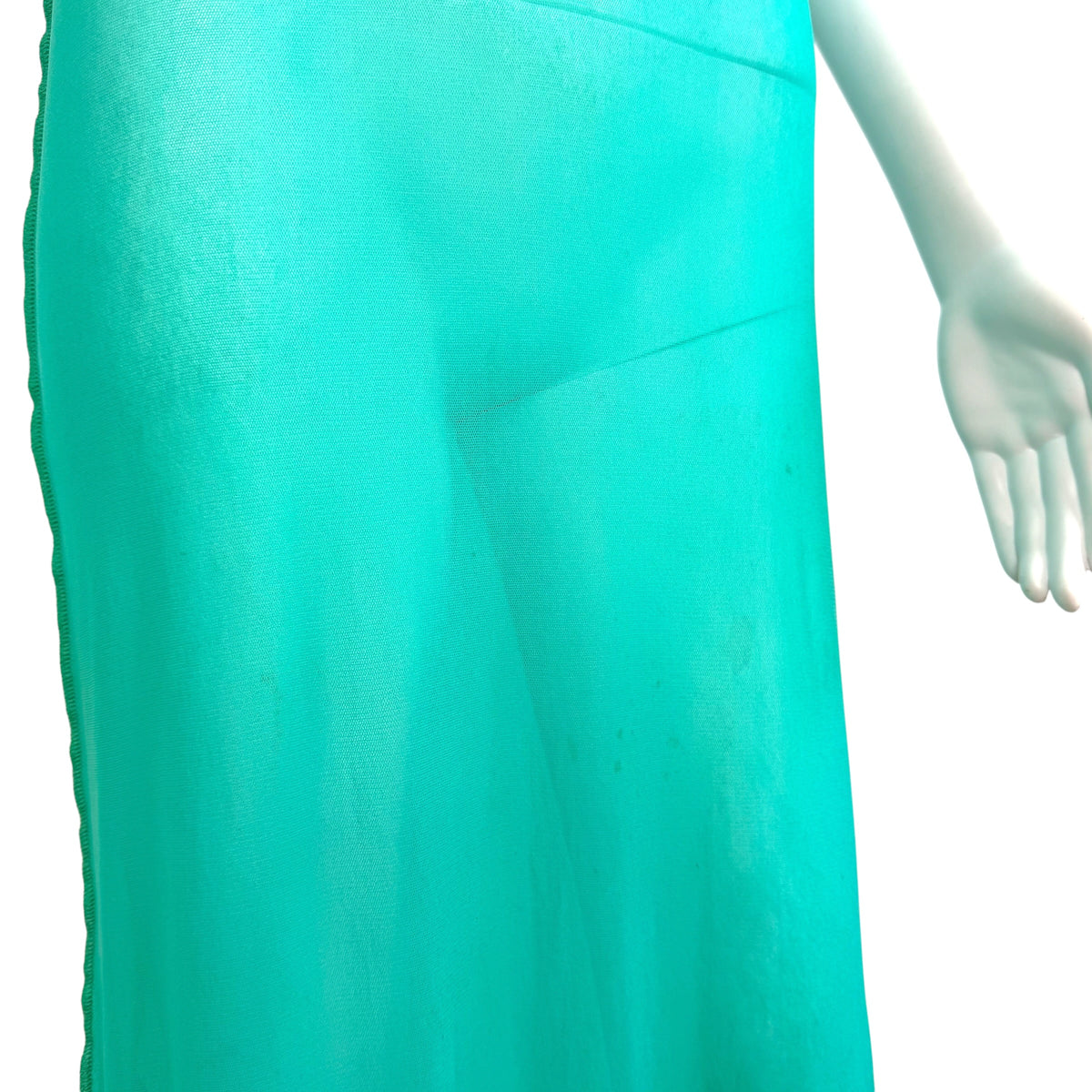 Jean Paul Gaultier Sheer Mesh Maxi Dress Turquoise Blue