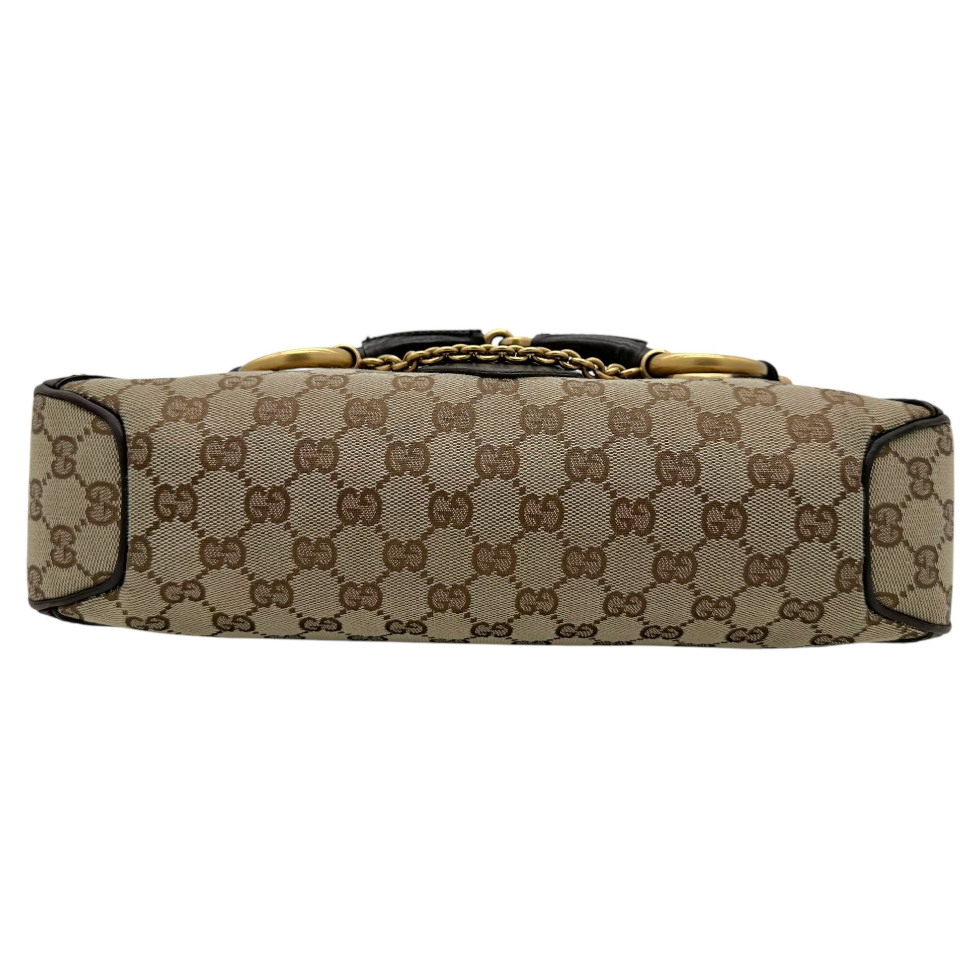 Gucci Studded Tan Monogram Horsebit Bag - Outfit Repeater