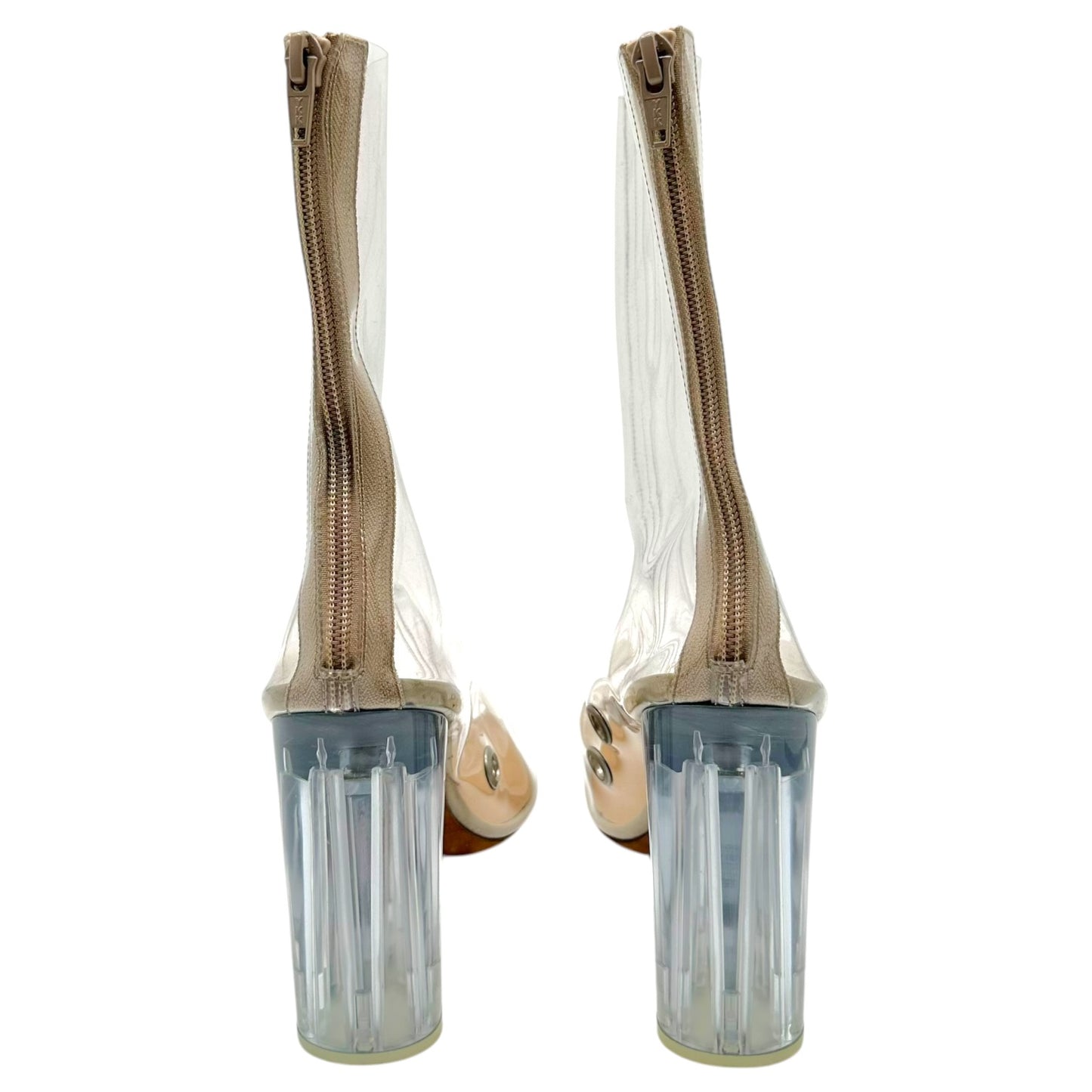 Yeezy Clear PVC Pointed Toe Heeled Boots