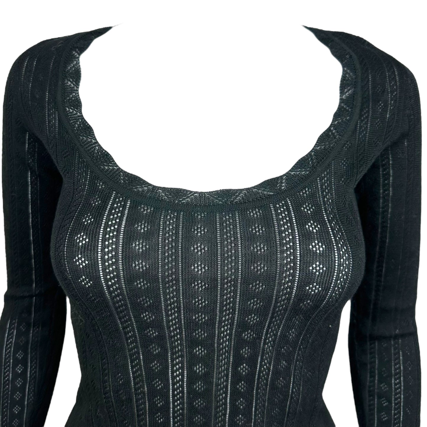 Dolce & Gabbana Black Pointelle Knit Sweater - Outfit Repeater