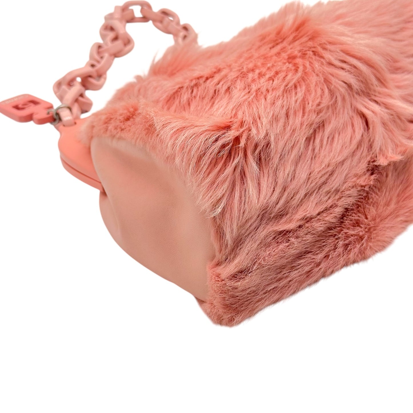 Chanel No.5 Pink Fur & Resin Chain Strap Frame Shoulder Bag 2005-06