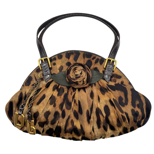 Dolce & Gabbana Leopard Print Silk & Python Mini Bag