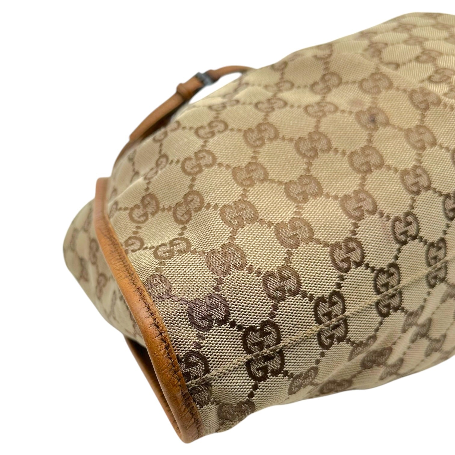 Gucci Tan Monogram Ruched Handbag