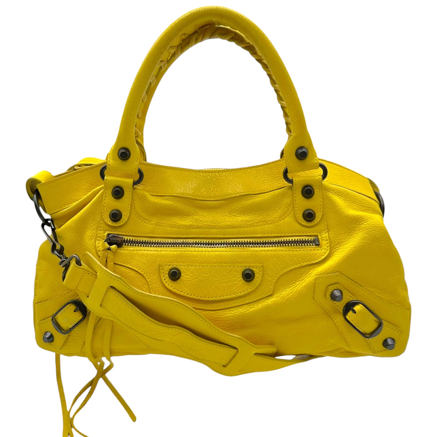Balenciaga Yellow Leather First City Bag