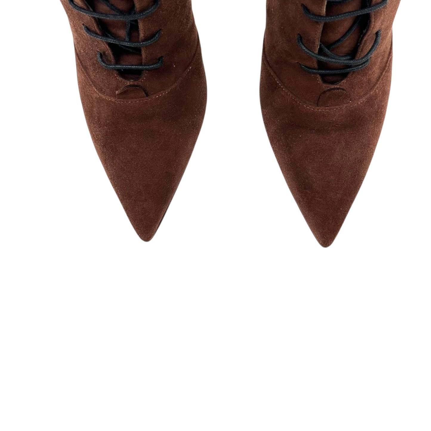Dolce & Gabbana Brown Suede Lace Up Heeled Ankle Boots