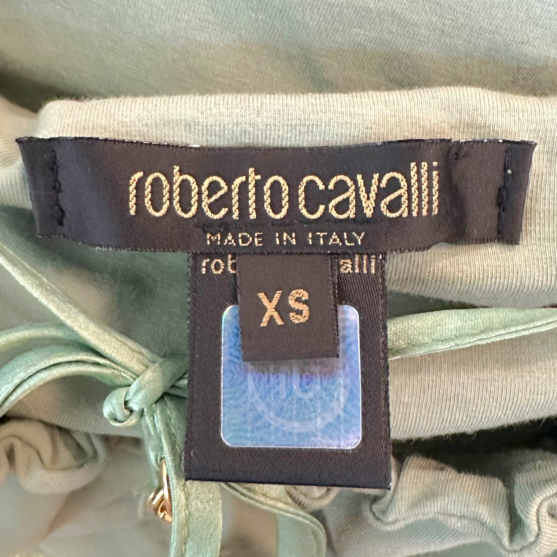 Roberto Cavalli Light Green Off The Shoulder Top - Outfit Repeater