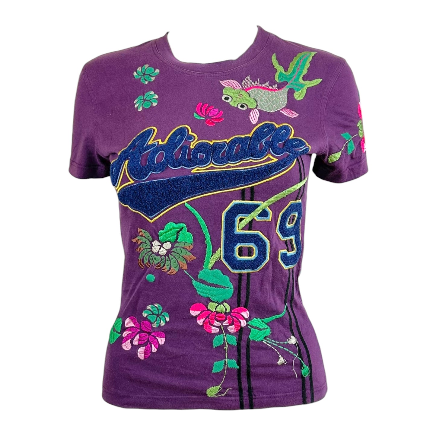 Christian Dior Purple Embroidered T-Shirt