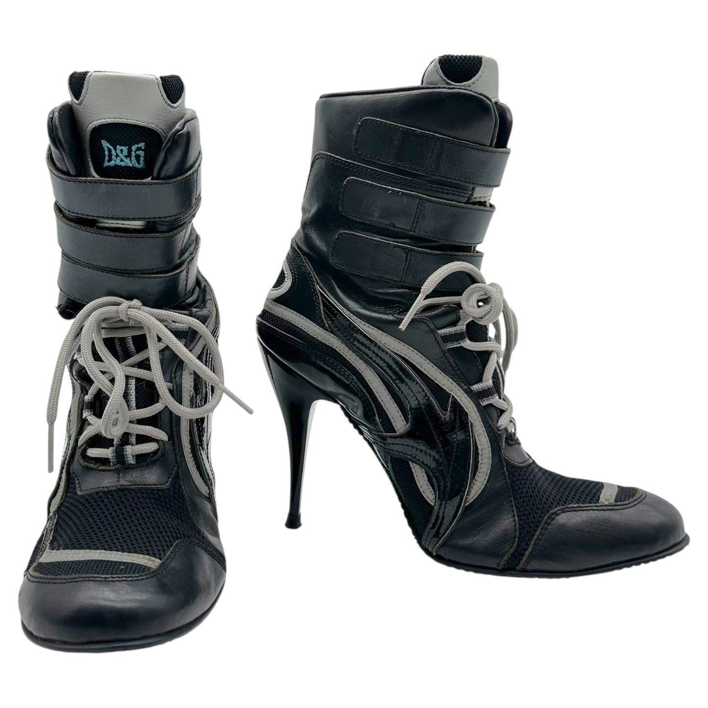 D&G Dolce & Gabbana Black Sneaker Stiletto Heels - Outfit Repeater